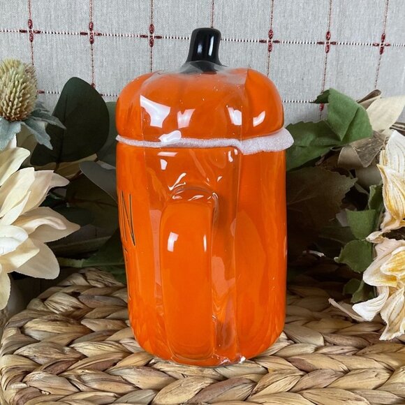 🎃 Rae Dunn Artisan Collection by Magenta Pumpkin Latte Figural Mug Original Box - Picture 6 of 6